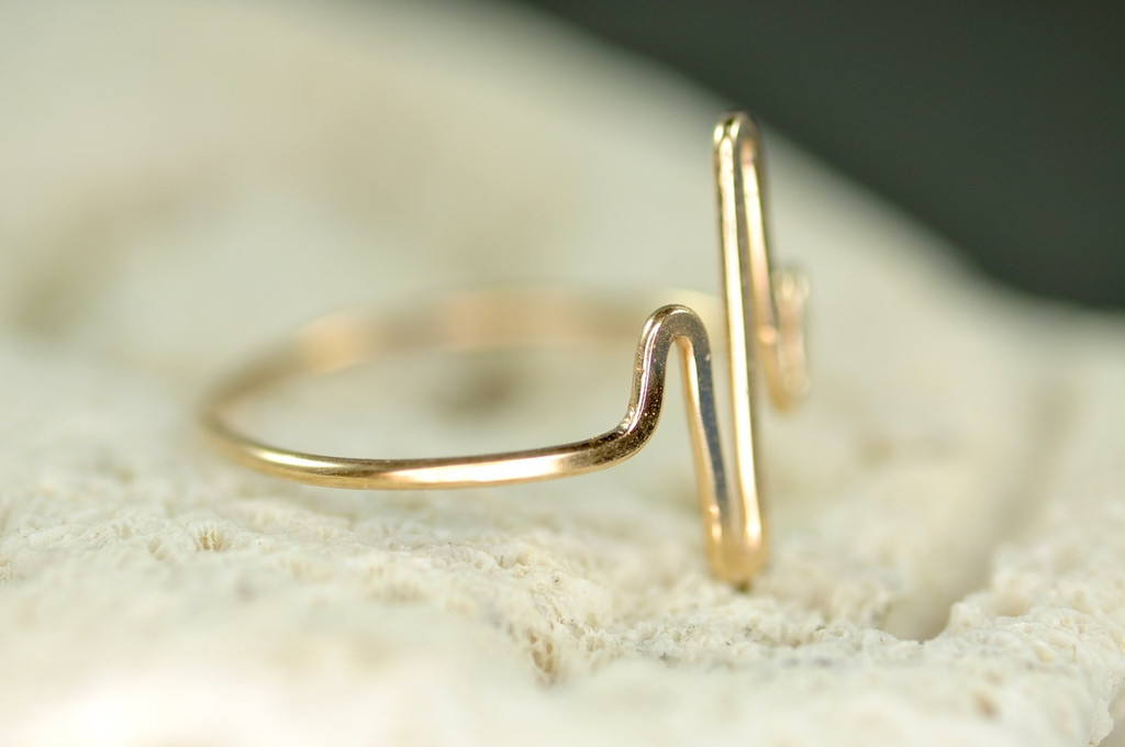 gold heartbeat ring