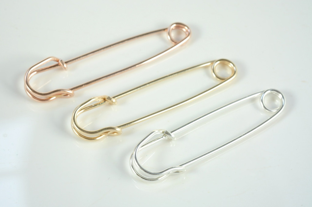 medium large 2 inch SAFETY PIN shawl pin, sweater pin, scarf pin - Mu-Yin  Jewelry