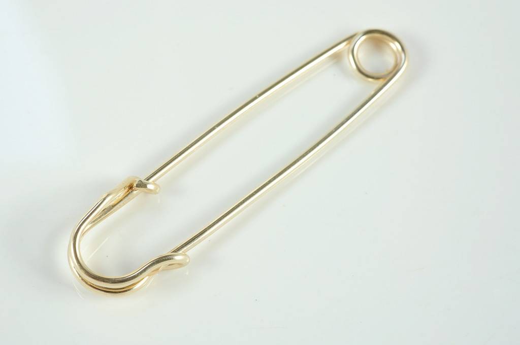 large 2 inch 14k gold filled safety pin brooch sweater pin shawl pin scarf pin