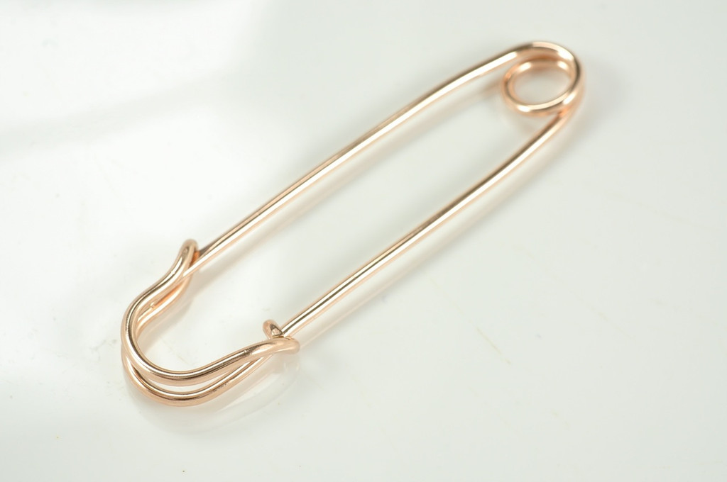 14k rose gold filled safety pin brooch sweater pin scarf pin | muyinjewelry.com