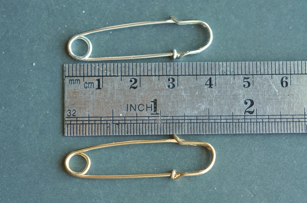 medium 1.5 inch SAFETY PIN brooch, sweater pin, scarf pin