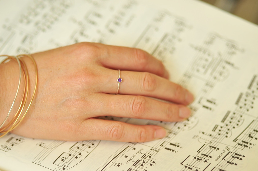3mm birthstone ring, gemstone ring, mother's ring | muyinjewelry.com