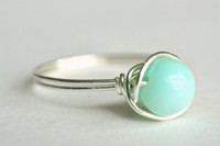 THE HAPPY BLUE peruvian opal wire wrap ring