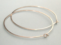 large and skinny 1.5 inch forged hoop earrings