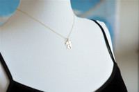 FIRST KISS necklace with two hand stamped monograms / initials (14k gold filled)