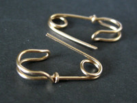 MINI SAFETY PIN earrings 14K solid gold