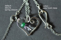 OPEN HEART custom mother's /grandmother's birthstone necklace (5 stones)