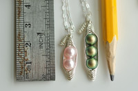 PEAS IN A POD necklace with Custom Colors  - Swarovski Elements glass pearls)