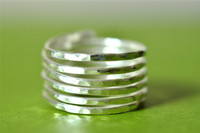 wide modern hammered wire ring - muyinjewelry.com