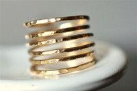wide modern hammered wire ring - muyinjewelry.com