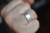 basket weave patter ring oxidized men's ring  | mu-yin jewelry