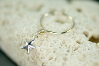 sterling silver dangle ring with star charm | muyinjewelry.com