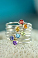 chakra rings, rainbow stacking ring set | muyinjewelry.com