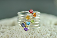 chakra rings, rainbow stacking ring set | muyinjewelry.com