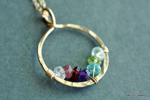 birthstone necklace grandmother stones mother circle custom birthstones jewelry
