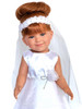 18 Inch Doll Communion Gown- Modern Silver Gown Fits 18 Inch Dolls