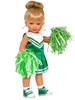 Green and White Cheerleader Outfit Fits 18 Inch Fashion Girl Dolls