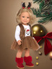 My Brittany's Holiday Reindeer Dress with Headband Fits 18 inch Dolls