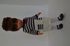  Blue Polo Striped Shirt and Shorts Set- Includes Shoes and Socks