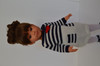  Blue Polo Striped Shirt and Shorts Set- Includes Shoes and Socks