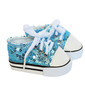 18 Inch Doll Shoes- Sea Blue Sequin Tennis Shoes 