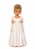 Shop 18 inch doll ivory Regency gown with gloves & floral headpiece. Elegant formal dress for special occasions. Fits most 18" dolls. My Brittany’s.