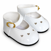 My Brittany's White Heart Mary Jane Shoes for 18 Inch Dolls – Classic Patent Dress Shoes with Buckle Strap - My Brittany's