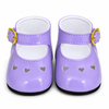 My Brittany's Lavender Heart Mary Jane Shoes for 18 Inch Dolls – Classic Patent Dress Shoes with Buckle Strap