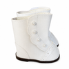 **Alt Image Text:**

My Brittany's® ivory Victorian boots for 18-inch dolls featuring elegant faux pearl button accents, decorative stitched detailing, and flat dark soles. Classic period-inspired doll shoes perfect for Victorian, Regency, wedding, communion, Christmas, and historical doll outfits. Displayed on a clean white background.