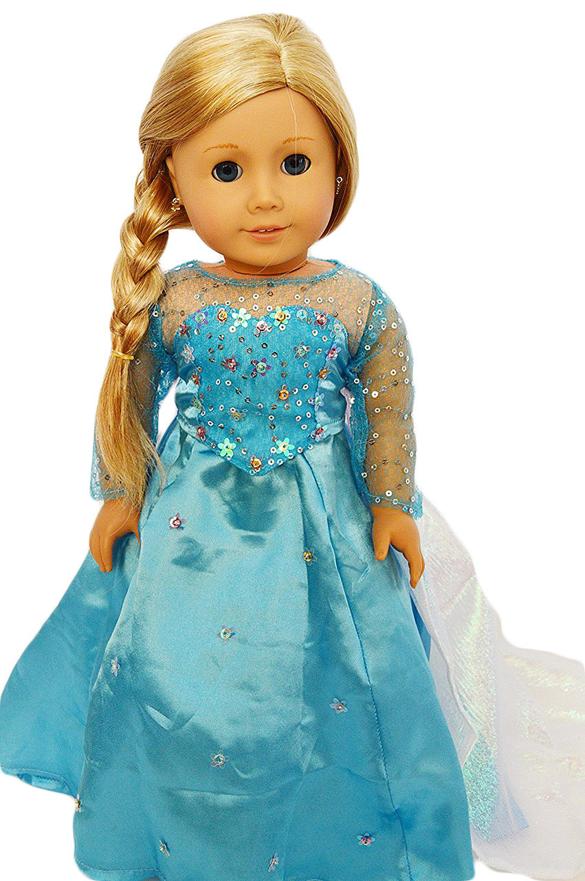 Blue Princess Dress Fits 18 Inch Dolls