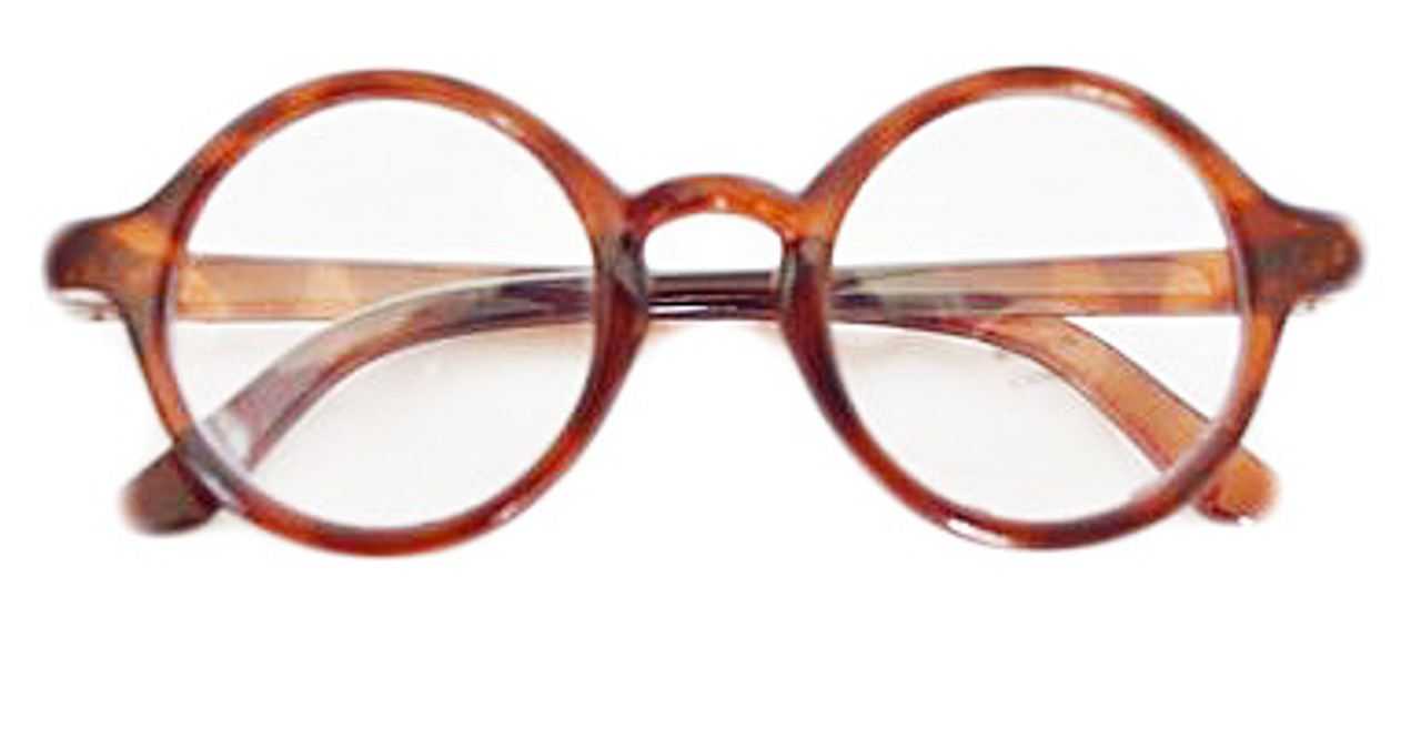 round glasses brown