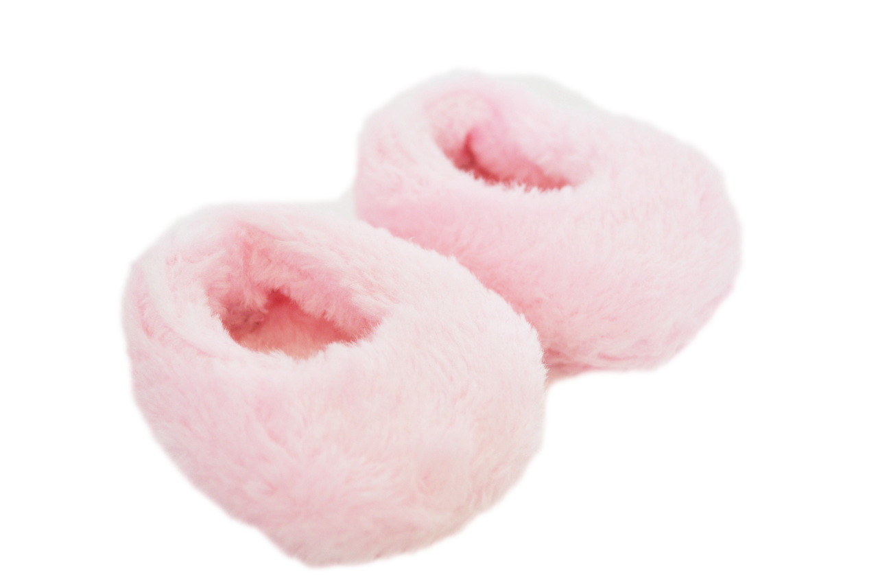 pink fuzzy slippers