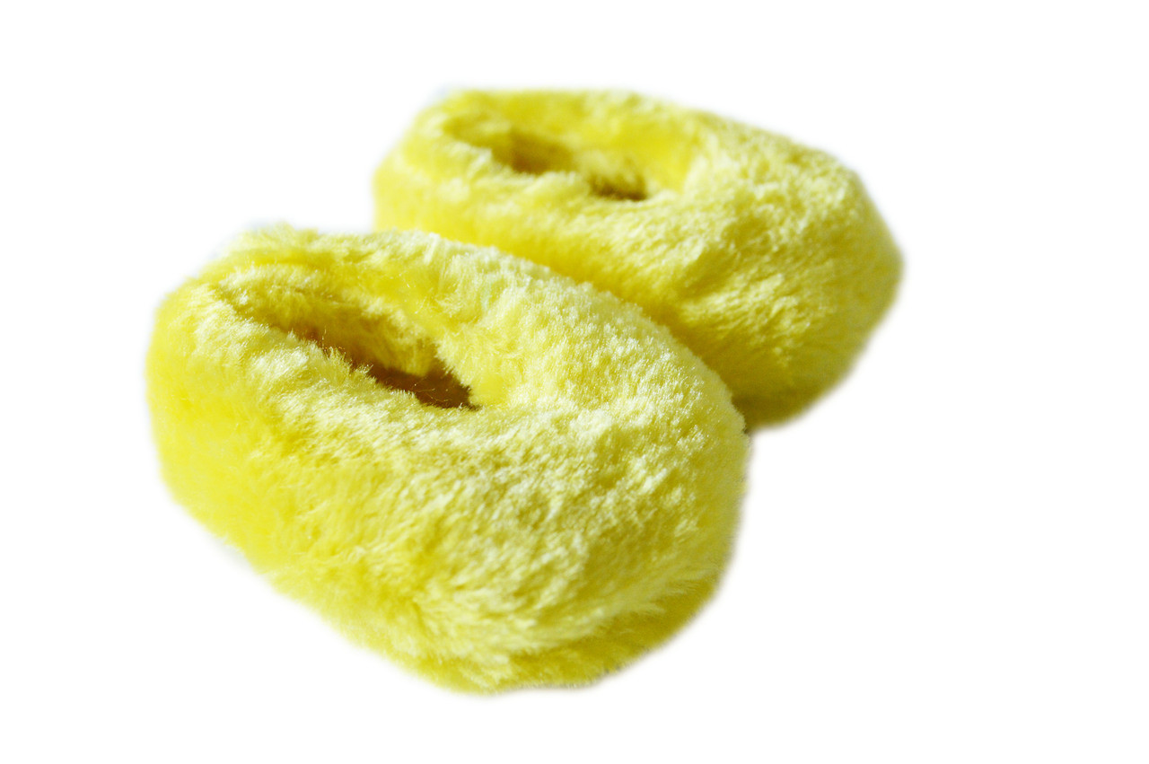 yellow fuzzy slippers