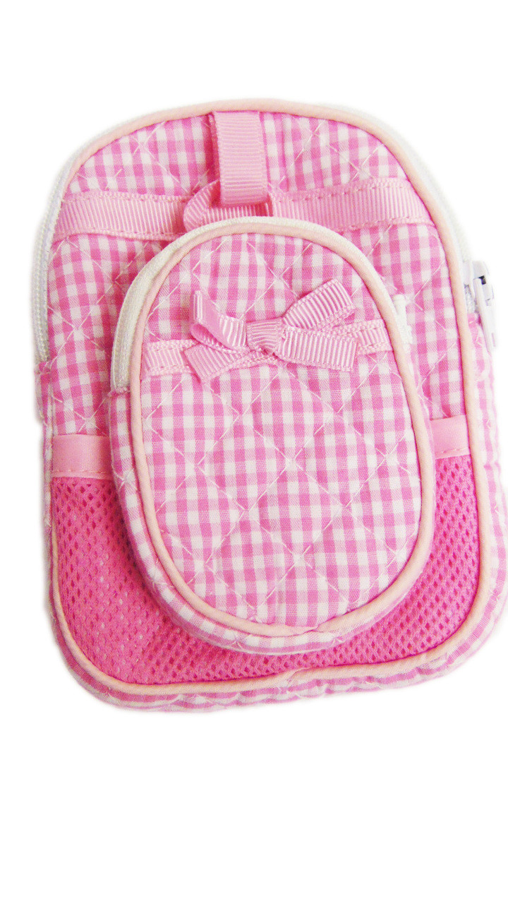 pink gingham backpack