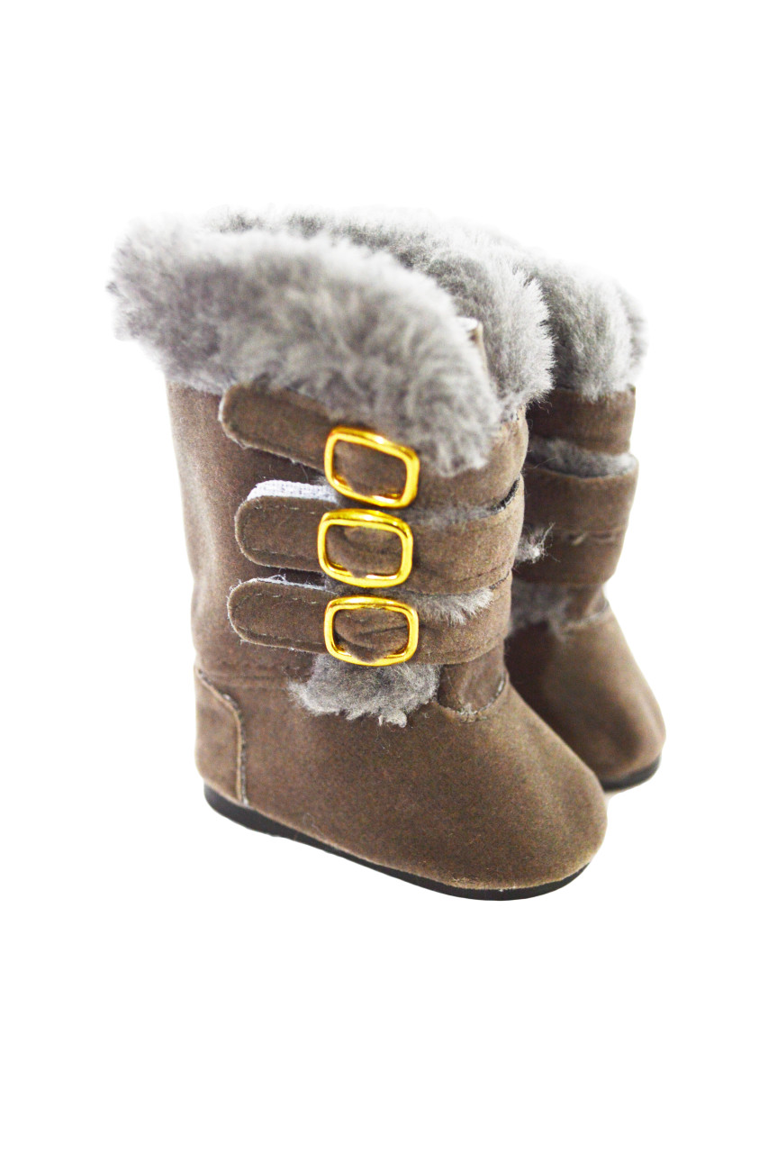 girls grey fur boots