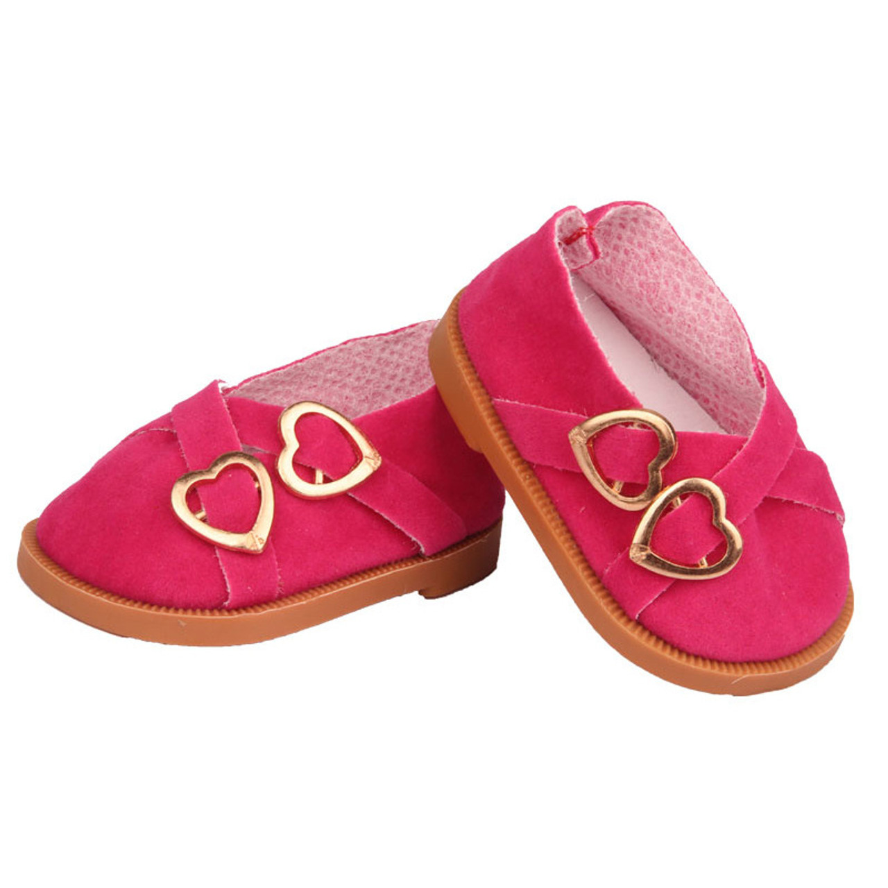 Hot Pink Double Heart Shoes Fits 18 Inch American Girl Dolls, Kennedy and  Friends, My Life as Dolls and Bitty Baby Dolls