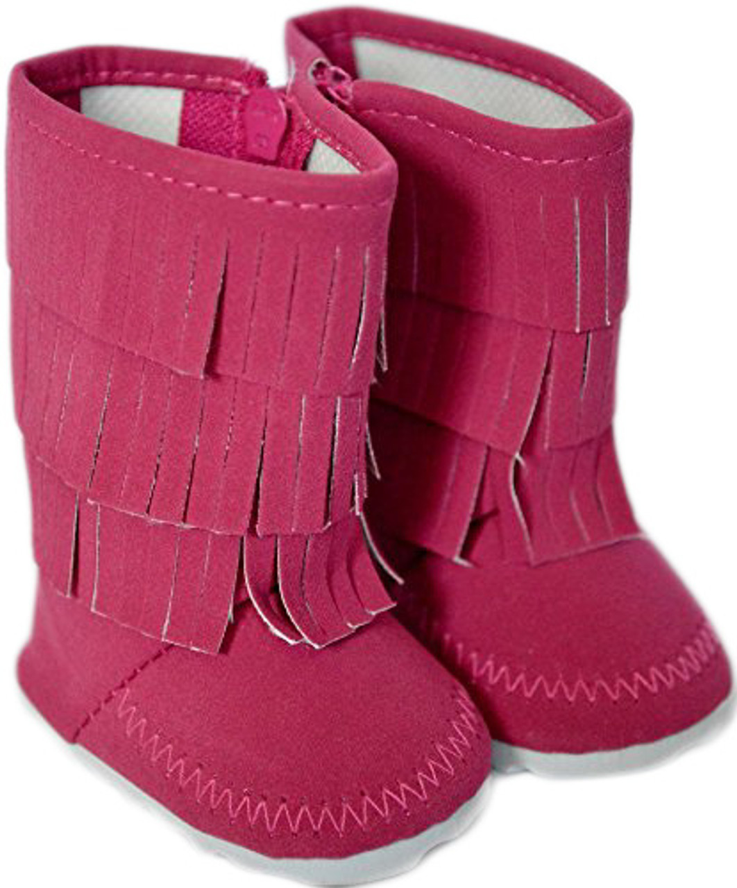 girls pink fringe boots