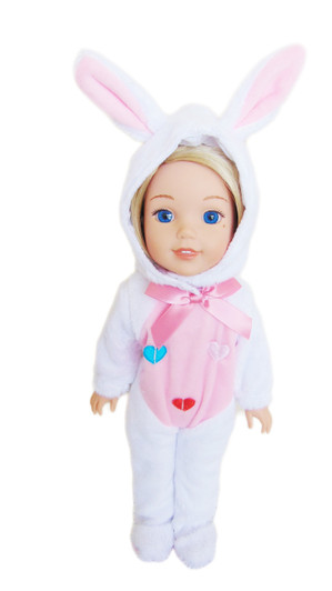 My Brittany's White Bunny Outfit for Wellie Wisher Dolls