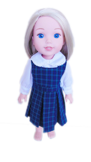 My Brittany's Blair Plaid Jumper Outfit for Wellie Wisher Dolls