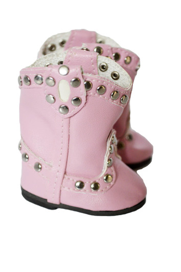 My Brittany's Pink Stud Boots for Wellie Wisher Dolls