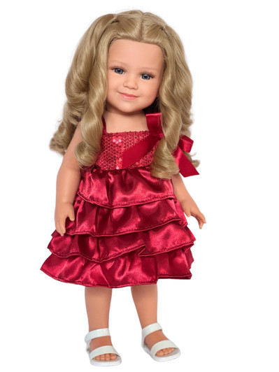 18 Inch Doll Clothes- Cranberry Sparkle Dress