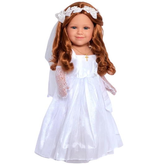 18 Inch Doll Communion Gown- Divine Elegance Communion Gown: Graceful Attire for 18-Inch Fashion Dolls