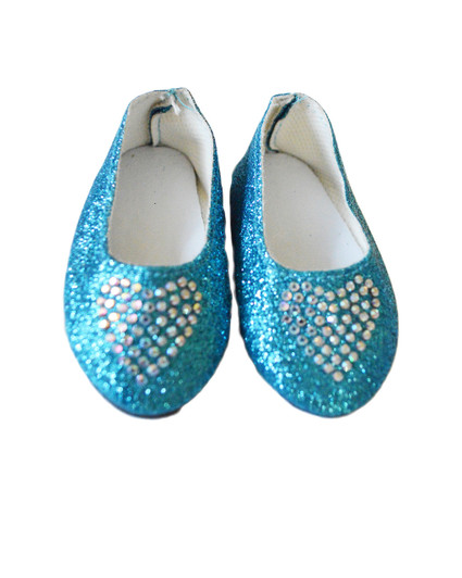 My Brittany's Blue Heart Shoes Fits Wellie Wisher Dolls and Glitter Girl Dolls
