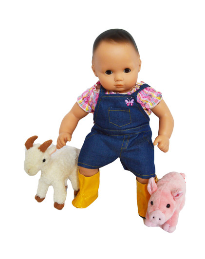 On the Farm Outfit for Bitty Baby Dolls- 15 Inch Doll Clothes