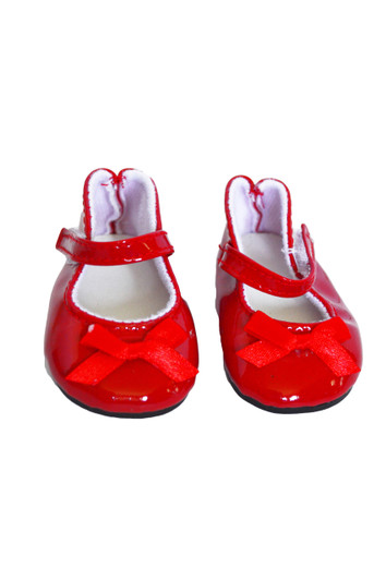 Red Bow Mary Janes for American Girl Dolls and Bitty Baby Dolls