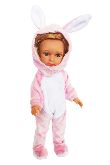 Pink Bunny Costume fits 14 Inch Dolls