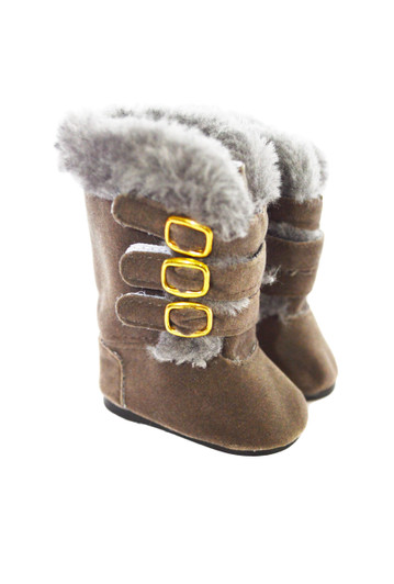 Modern Grey Fur Boots Fits American Girl Dolls and My Life as Dolls