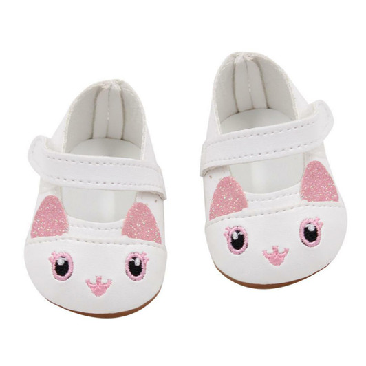 White Kitten Shoes Fits 18 Inch American Girl Dolls