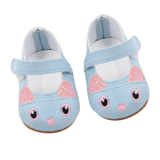 Blue Kitten Shoes Fits 18 Inch Dolls