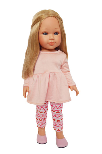 Valentines Day Leggings Outfit Fits 18 Inch Dolls